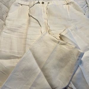 White linen pants